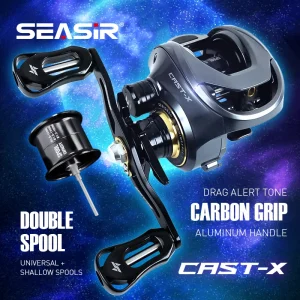 Baitcasting  7.3:1 HS Gear Ratio Aluminum Double Spool Carbon Grip
